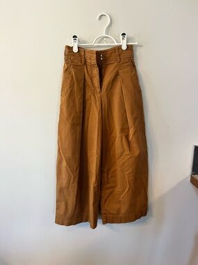 Babaton Cropped Wide-Leg Ankle Pants in Camel Brown